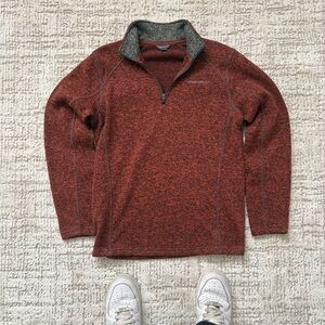 Eddie Bauer Men's Brick Red Zip-Up Sweater